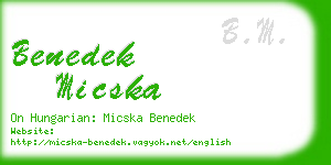 benedek micska business card